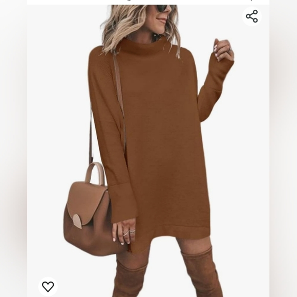 Cnkwei  Long Sleeve Turtleneck Sweater Dress Large - Picture 3 of 6